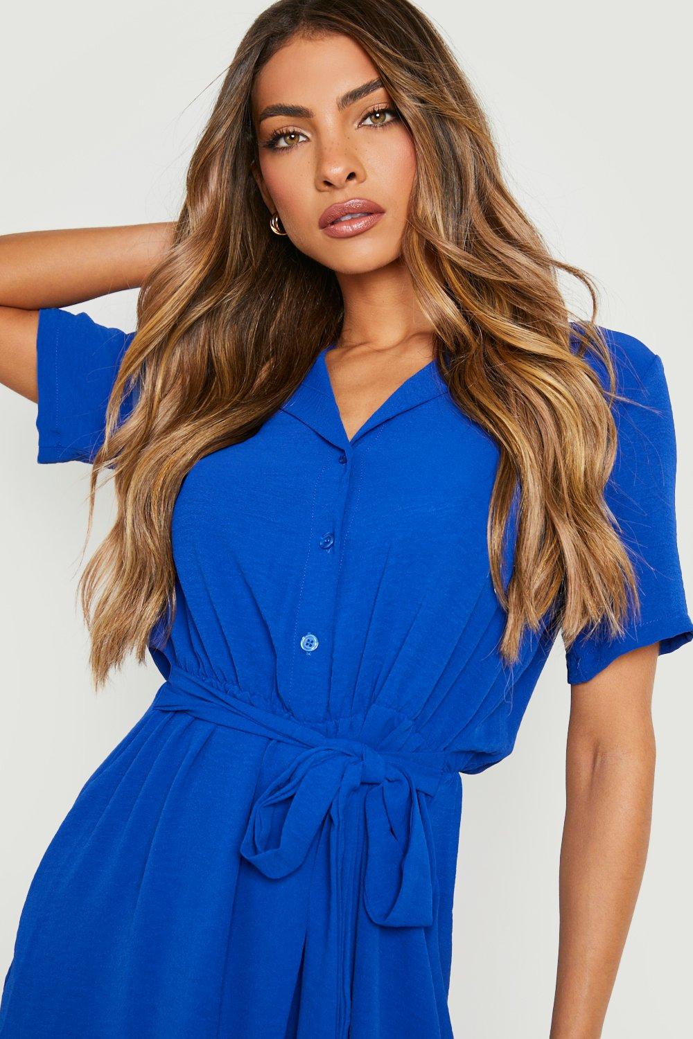 Royal blue shirt store dress